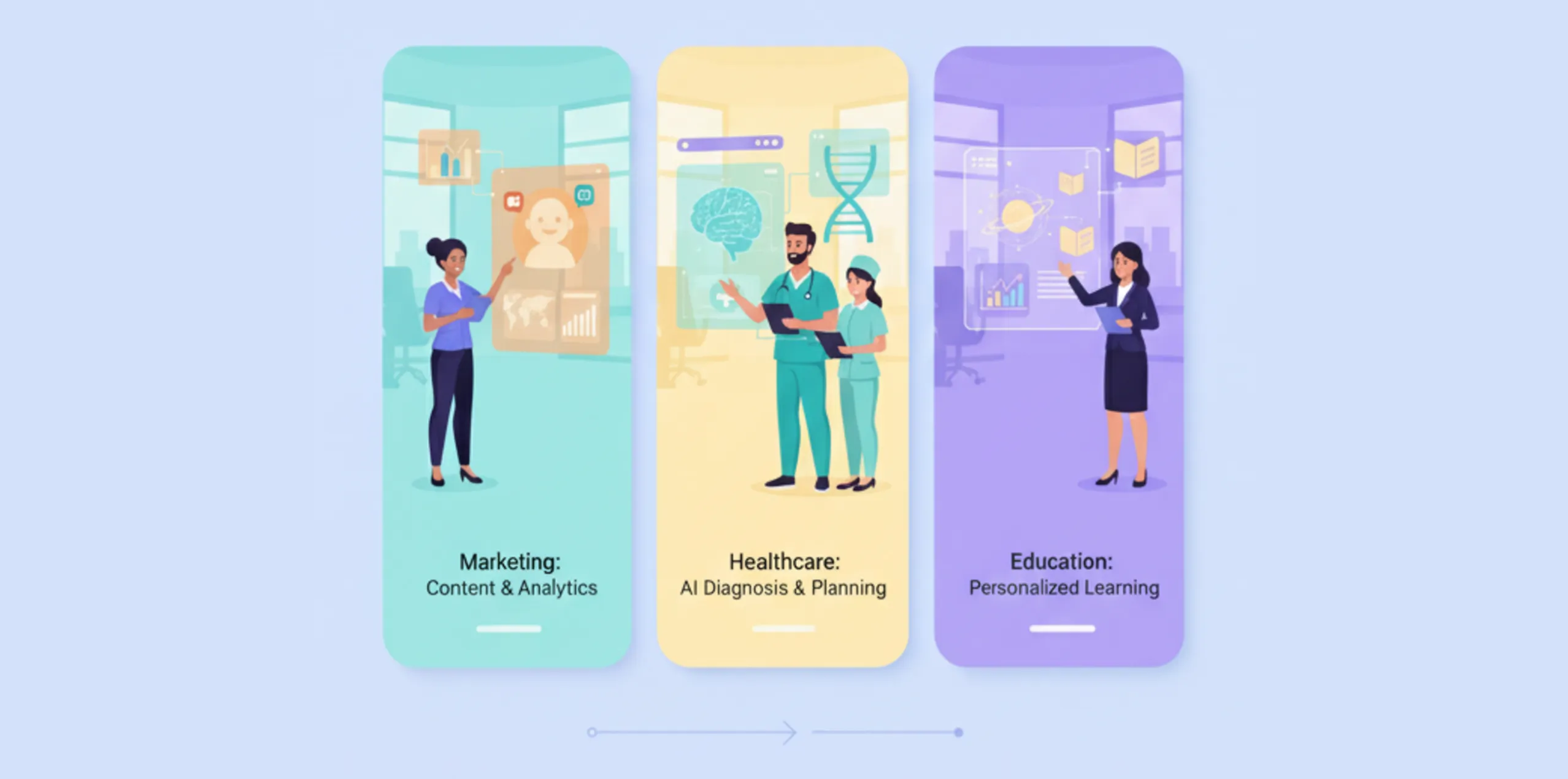 AI in marketing, health, education